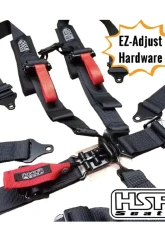 HSP Seats 5 Point Racing Harness 3 In Wide Latch Link Wrap or Bolt Mounting Padded Shoulders Black                                     - SB33LLSFIB-JJHX - Image 3